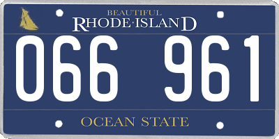 RI license plate 066961