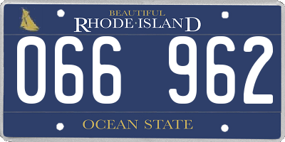 RI license plate 066962