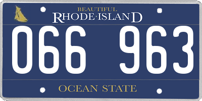 RI license plate 066963