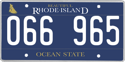 RI license plate 066965