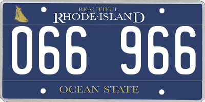 RI license plate 066966