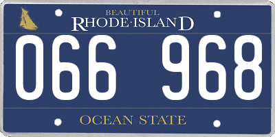 RI license plate 066968