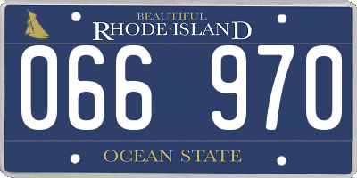 RI license plate 066970