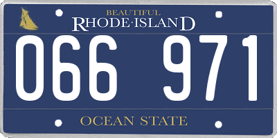 RI license plate 066971
