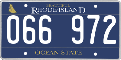 RI license plate 066972