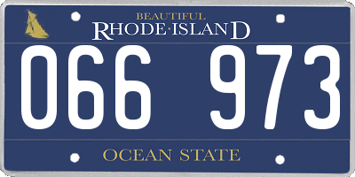 RI license plate 066973