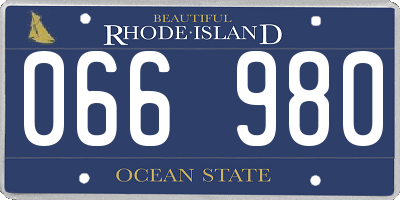 RI license plate 066980