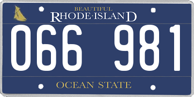 RI license plate 066981