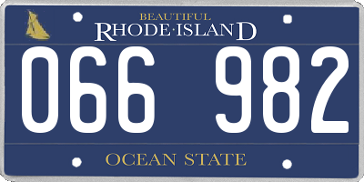 RI license plate 066982