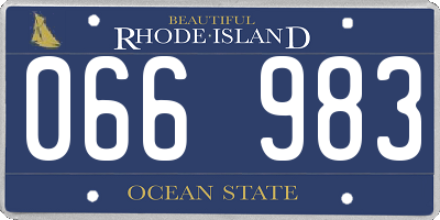 RI license plate 066983