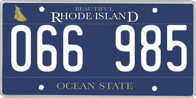 RI license plate 066985
