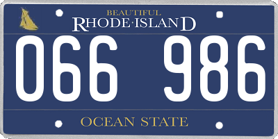 RI license plate 066986