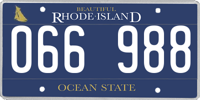 RI license plate 066988