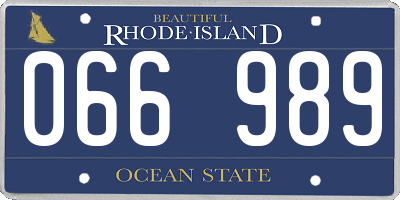 RI license plate 066989