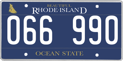 RI license plate 066990