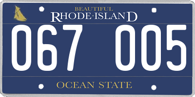 RI license plate 067005