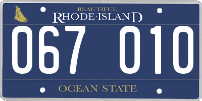 RI license plate 067010