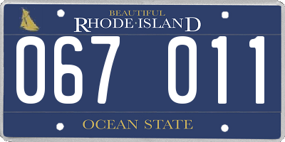 RI license plate 067011