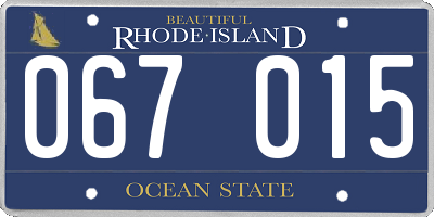 RI license plate 067015