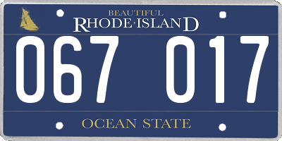 RI license plate 067017
