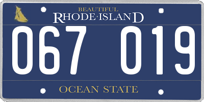 RI license plate 067019