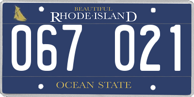 RI license plate 067021