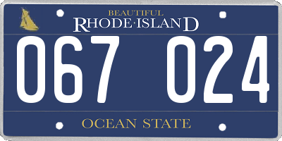 RI license plate 067024