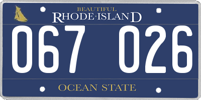 RI license plate 067026