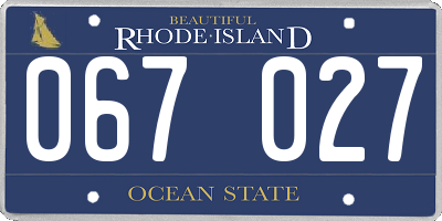 RI license plate 067027