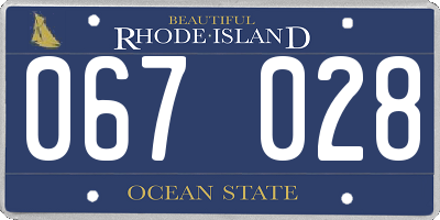 RI license plate 067028