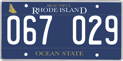 RI license plate 067029