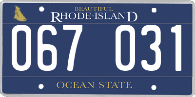 RI license plate 067031