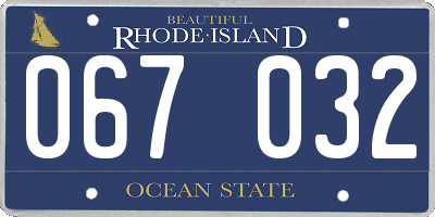 RI license plate 067032