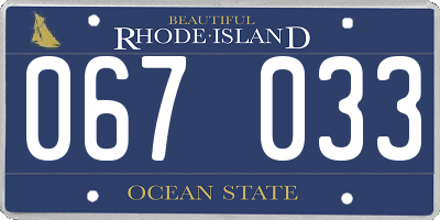 RI license plate 067033