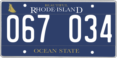 RI license plate 067034
