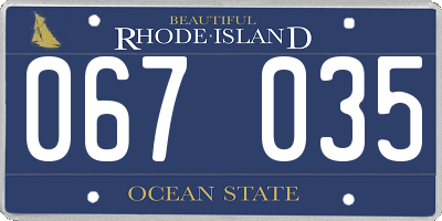 RI license plate 067035