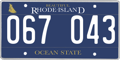 RI license plate 067043