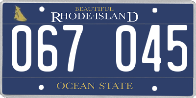 RI license plate 067045