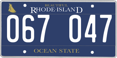 RI license plate 067047