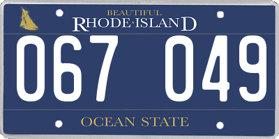 RI license plate 067049