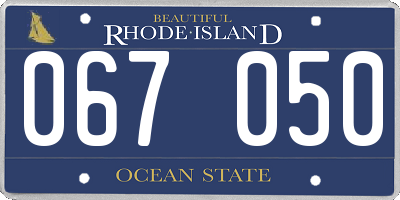 RI license plate 067050