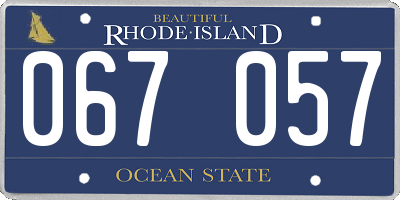 RI license plate 067057