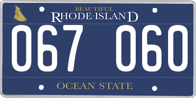 RI license plate 067060