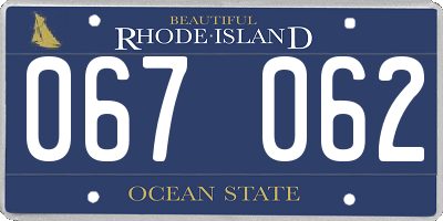 RI license plate 067062