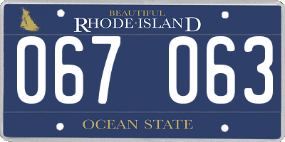 RI license plate 067063