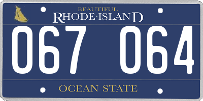 RI license plate 067064