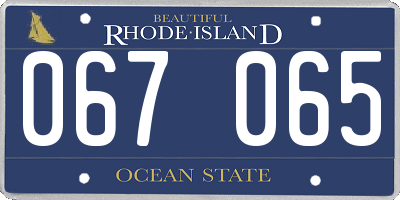 RI license plate 067065