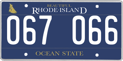 RI license plate 067066