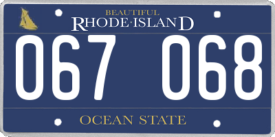 RI license plate 067068