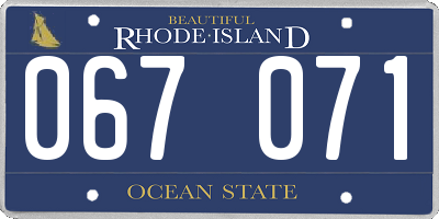 RI license plate 067071